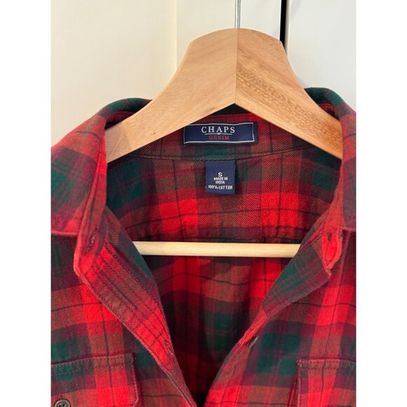 Red and Green Plaid Long Sleeve Shirt Womens Size Small Christmas Holiday - Picture 3 of 5